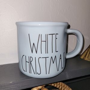 Light blue rae dunn white Christmas mug